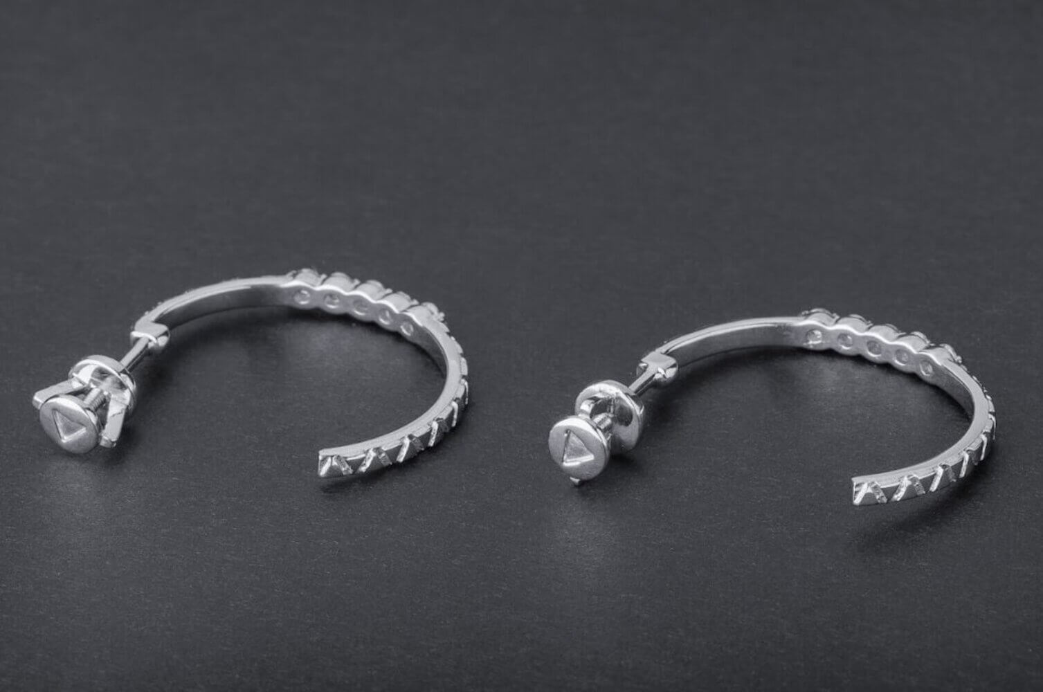 Silver Crystal Hoop Earrings