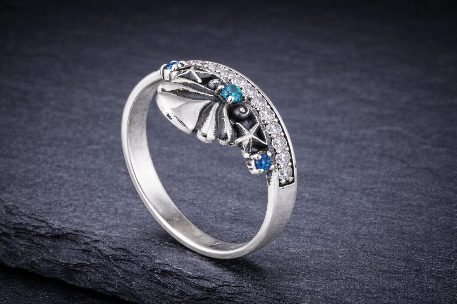 Silver Mermaid Crown Ring
