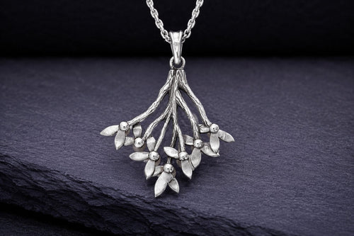 Silver Branch Necklace with Pearls