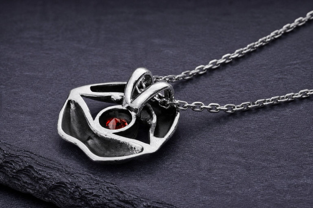 Sterling Silver Lips Pendant Necklace